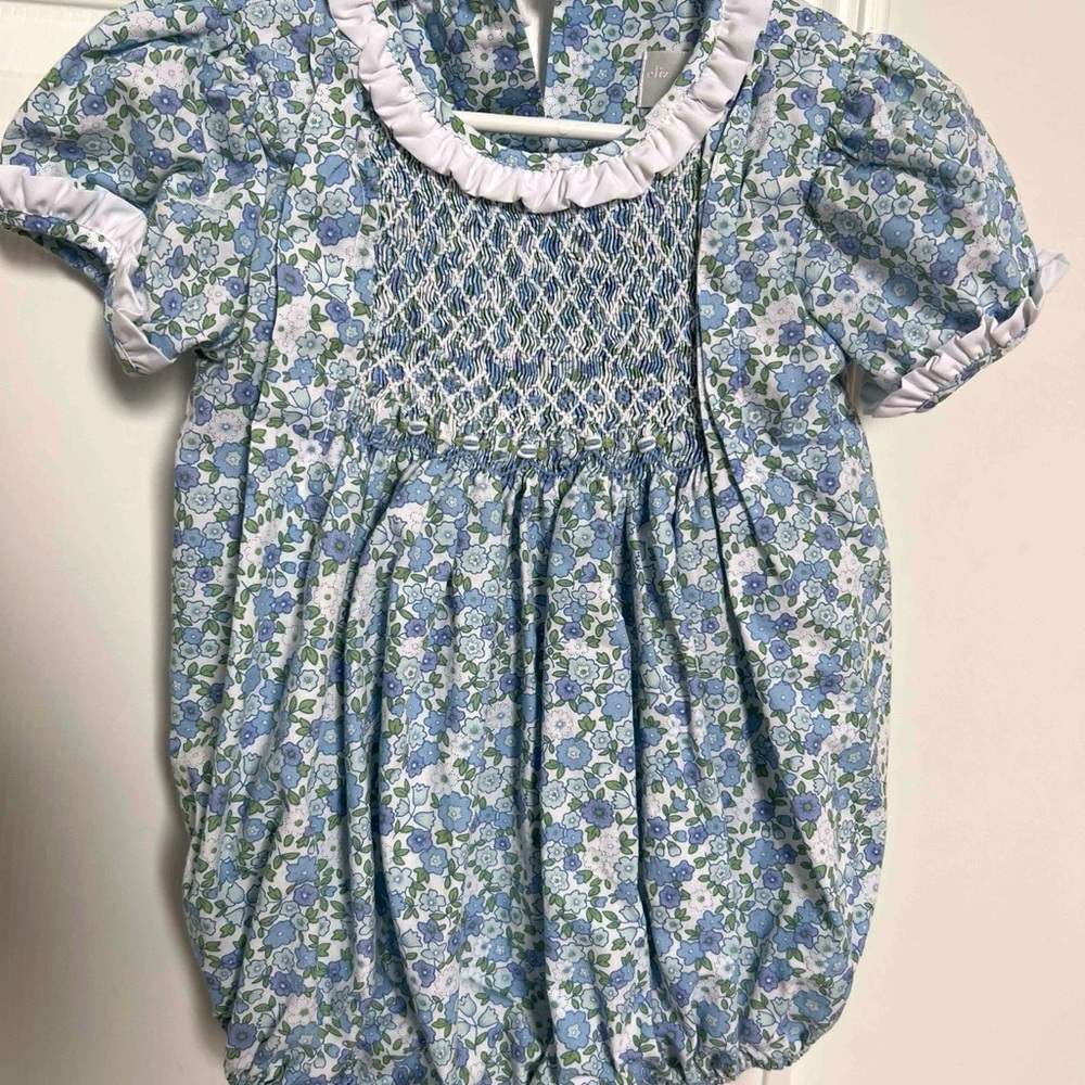 Eliza James floral smocked bubble